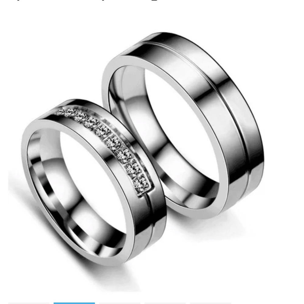 Luxurious High End Couples Stainless Steel Rings
